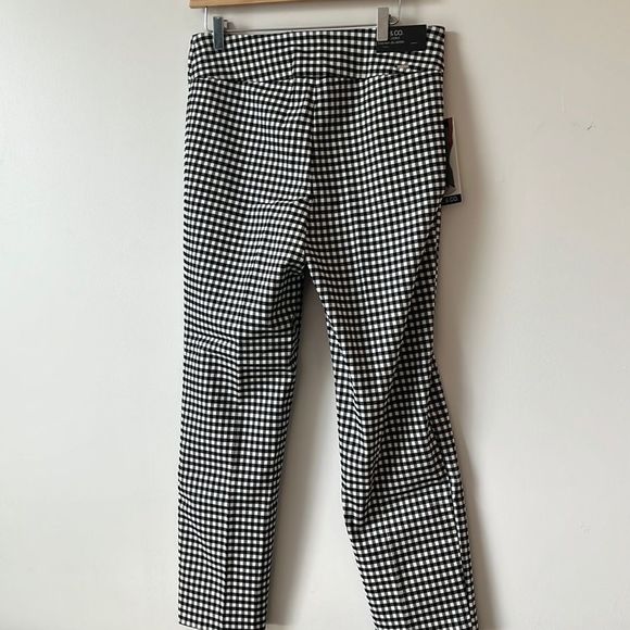 Women's Black and White Checkered Pants - Picture 7 of 10